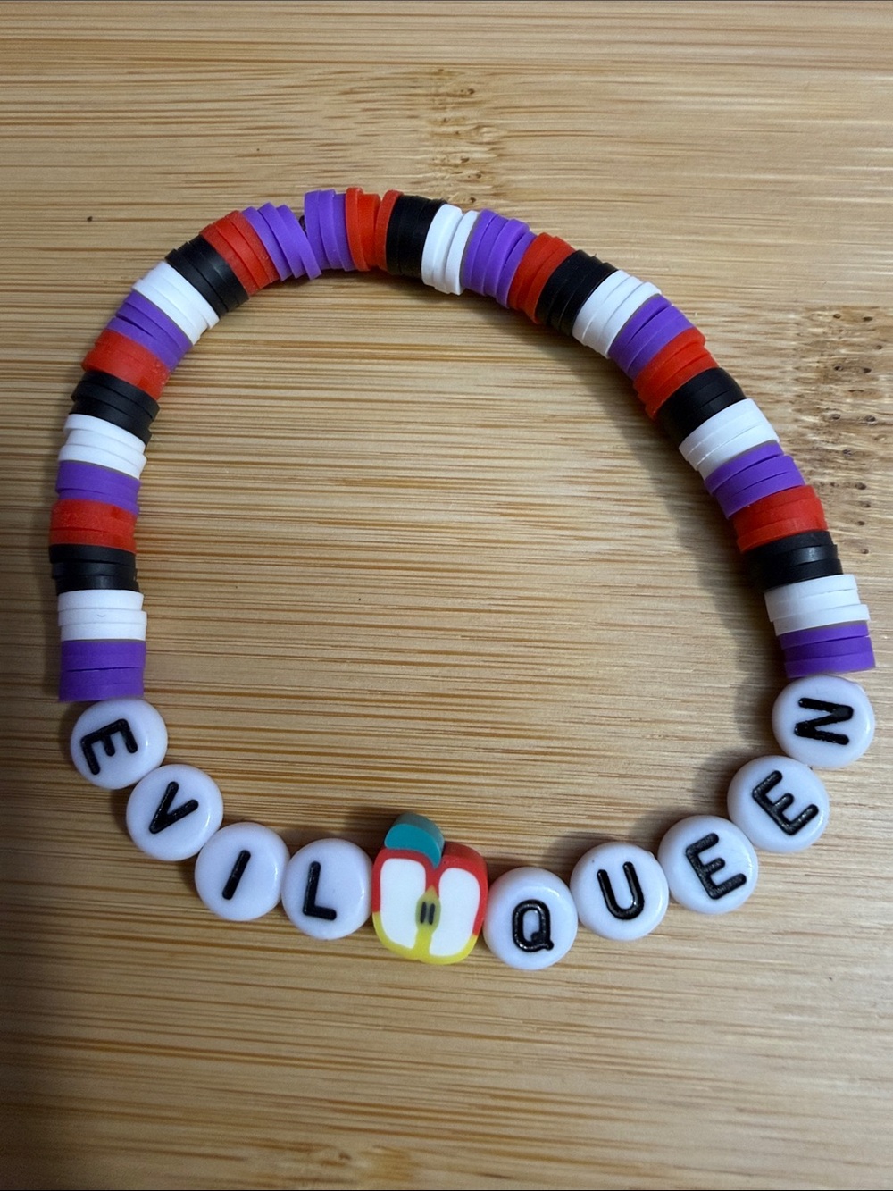 Kids 'Evil Queen' Beaded Bracelet - Red, Purple, Black & White